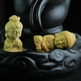 thumbnail image 5 of Yesbay Mini Unpainted Buddha Statues Wood Monk Figurine Home Decor, 5 of 8