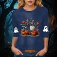 thumbnail image 2 of mgoYE Women's Halloween Tshirts Fall Shirts for Women Halloween Pumpkin Graphic Front Back Printing Tops Shirts Women T Shirt Size M, 2 of 5