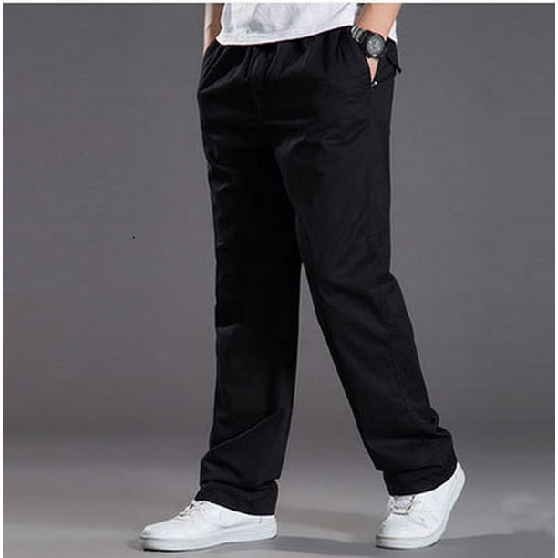 REDHOTYPE Men's Full Elastic Waist Cargo Pants Workwear Casual Loose Fit  Pull On Trousers 