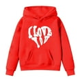 thumbnail image 3 of Girls Sweatshirt,Hoodie Soft Long Sleeve Graphic Print Cute Comfortable Pullover for Children,Girls Sweatshirts,Red,4-5 Years, 3 of 3