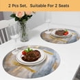 thumbnail image 5 of Grey Golden Round 13 Inch Placemats Set of 2, Modern Oil Painting Abstract HeatResistant Non Slip Place Mats for Dining Table, Wipeable Braided Kitchen Table Mats for Housewarming, 5 of 9