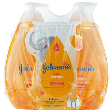 Johnson's Shine Enhancing Baby Daily Shampoo, 27.1 fl oz (2 Piece) + 13.6 fl oz (1 Piece)