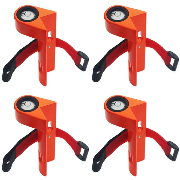 4X Poste de Centrado Ensamblaje de Burbuja de Nivelador de Poste de Fibra de Carbono Correa de en ÁNgulo Recto Vertical PortáTil Naranja