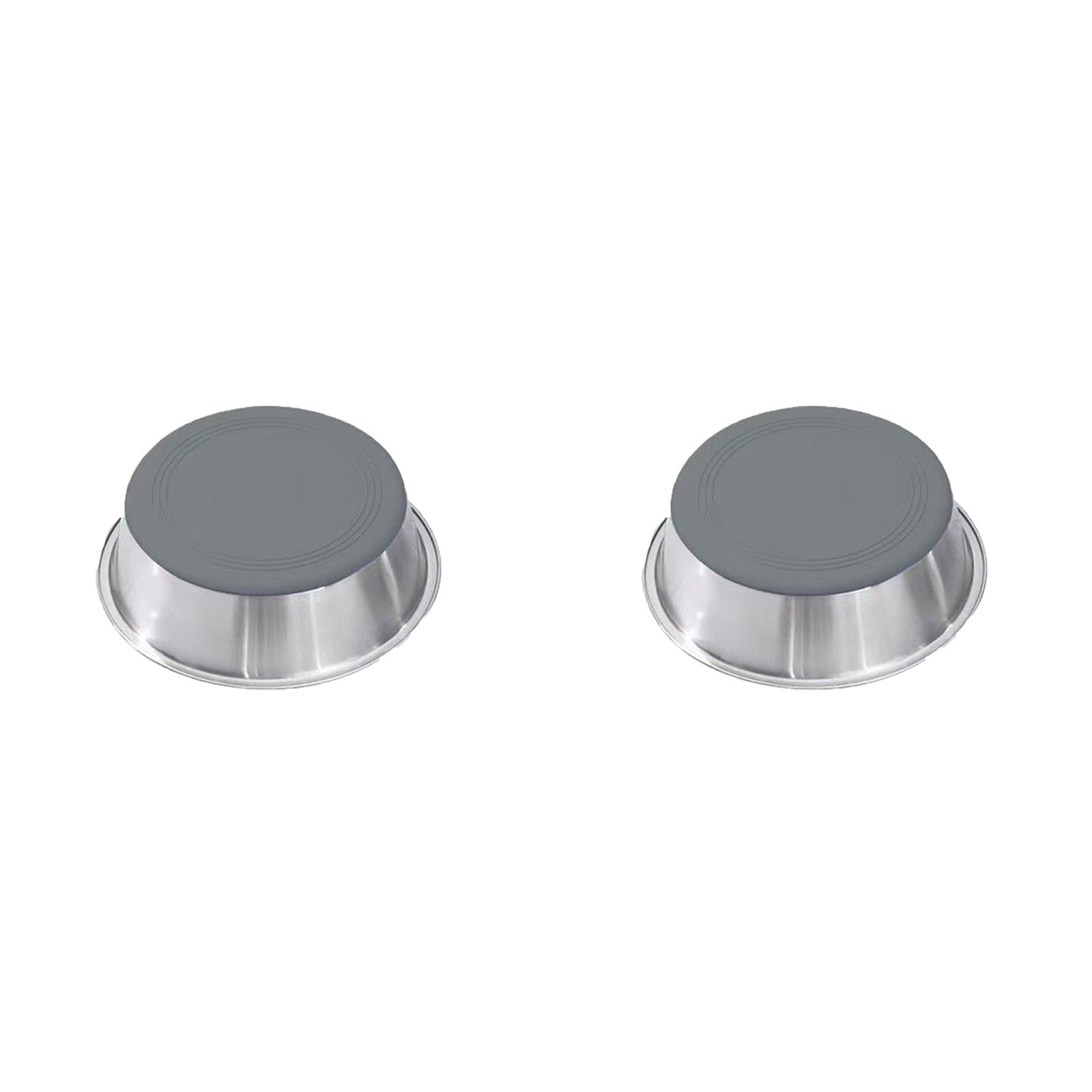 10.24 Inch 304 Stainless Steel Dog Bowls for Medium Dogs Heavy Duty Large Feeding Dishes with Non Rubber Base Anti Rust Metal Pet Food and Water Bowl for Home or Outdoor Use Grey-2Pcs