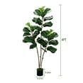 thumbnail image 3 of 4FT Artificial Fiddle Leaf Fig Tree, Tall Faux Ficus Tree, Artificial Plants for Home Office Decor, 3 of 8