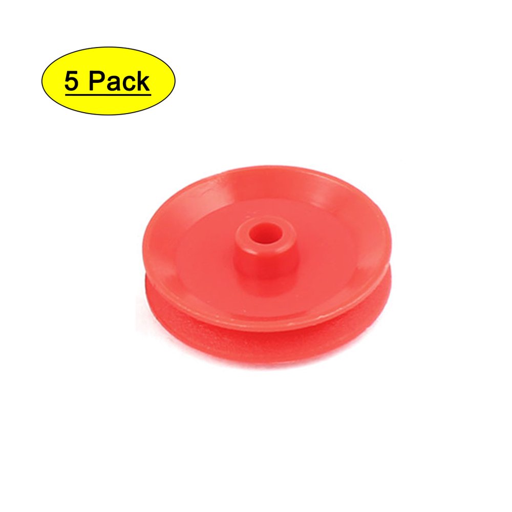 5Pcs Plastic 29mm Diameter 6mm Thickness DIY Gear Band Pulley Red