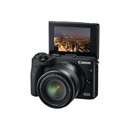 Canon EOS M3 - Digital camera - mirrorless - 24.2 MP - APS-C - 1080p - 3x optical zoom EF-M 18-55mm IS STM lens - Wi-Fi, NFC - black