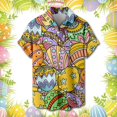 thumbnail image 2 of Wyzesi Compression Shirt Men Pack Male Spring and Summer Easter Day Short Shirt Lapel Fully Printed Printed Single Shirt with Pocket Mens Button Down Short Sleeve Shirt, 2 of 3