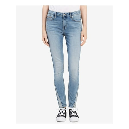 CALVIN KLEIN Womens Blue Contrast Ankle Skinny Jeans Size: 31 Waist