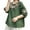 Dark Green, variant on Yuncity Linen Clothes For Women Vintage Blend 3/4 Sleeve Embroidered T Shirt Loose Fit Summer Round Neck Top M-3Xl