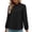 01# Black, variant on Ihhxva Women's Pink Puff Sleeve Blouse Fit Soft Ruched Mock Neck Top Elegant Casual Party Work Office Stretchy Knit Slim Silhouette S-2XL