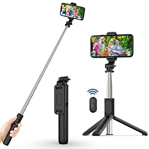 Selfie Stick, Extendable Selfie Stick with Wireless and Tripod Stand, Portable, Lightweight, with iPhone XR/iPhone 11/11 Pro/iPhone Xs/iPhone X/Galaxy Note 10/S20/Google/Huawei, More - Walmart.com