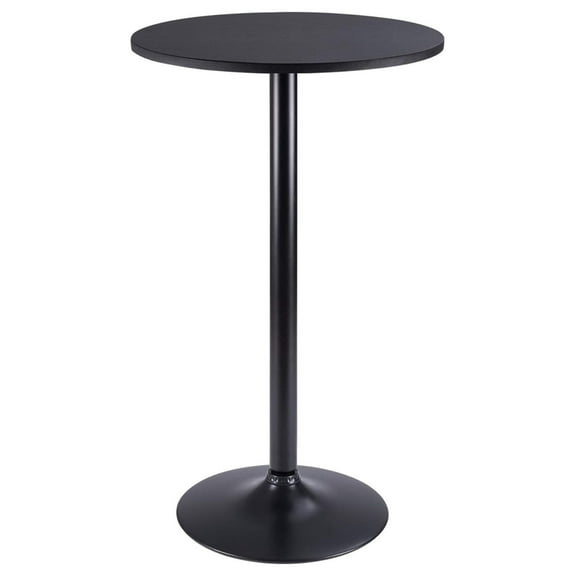 PINDEE Bistro Pub Table Round Bar Height Cocktail Table Metal Base MDF Top Obsidian 23.8-Inch Top, 39.5-Inch Height (1, Black-1)