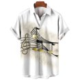 thumbnail image 3 of Camisa hawaiana con estampado 3D de saxofón musical para hombre, camisetas de manga corta con partituras musicales y guitarra, camisetas casuales de moda estilo Harajuku, 3 of 5