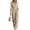 Khaki, variant on MexChoioe Womens Solid Color Lapel Button Jumpsuits 5 Sleeve Elastic Waist Pocket Wide Leg One Piece Outfits