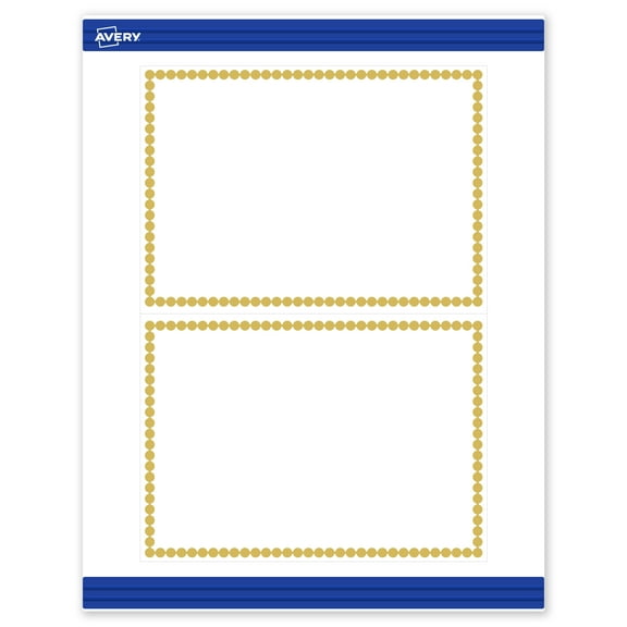 Avery 5" x 7" Cards, Pre-Printed Gold Beads Design, 20 ct
