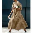 thumbnail image 2 of Chouyatou Women's Summer Puff Sleeve Maxi Tiered Babydoll Dress Casual A-Line Swing Long Shirt Dress, 2 of 4