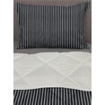 thumbnail image 3 of Pinstripe Comforter & Sham Bedding Set, Monochrome Black and White Design White Thin Uneven Lines on Dark Backdrop, 3 pcs Duvet Set Microfiber Filling Quilt, 5 Sizes, Black and White, by Ambesonne, 3 of 4