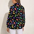 thumbnail image 2 of Fun Dinosaur Pattern Long Sleeve Blouse Woman Streetwear Casual Shirts Summer Oversize Woman Streetwear Clothing Birthday Present, 2 of 7