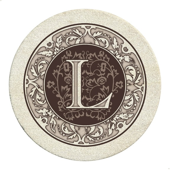 Thirstystone Monogram Letter "L" Absorbent Sandstone Coaster 4-Pack