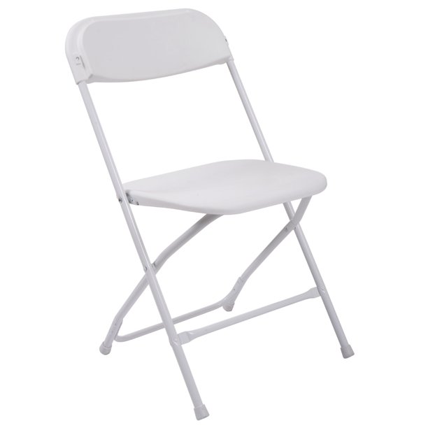 White Set of 8 Commercial Plastic Folding Chairs Wedding ...