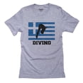 thumbnail image 1 of Greece Olympic - Diving - Flag - Silhouette Men's Grey T-Shirt, 1 of 2