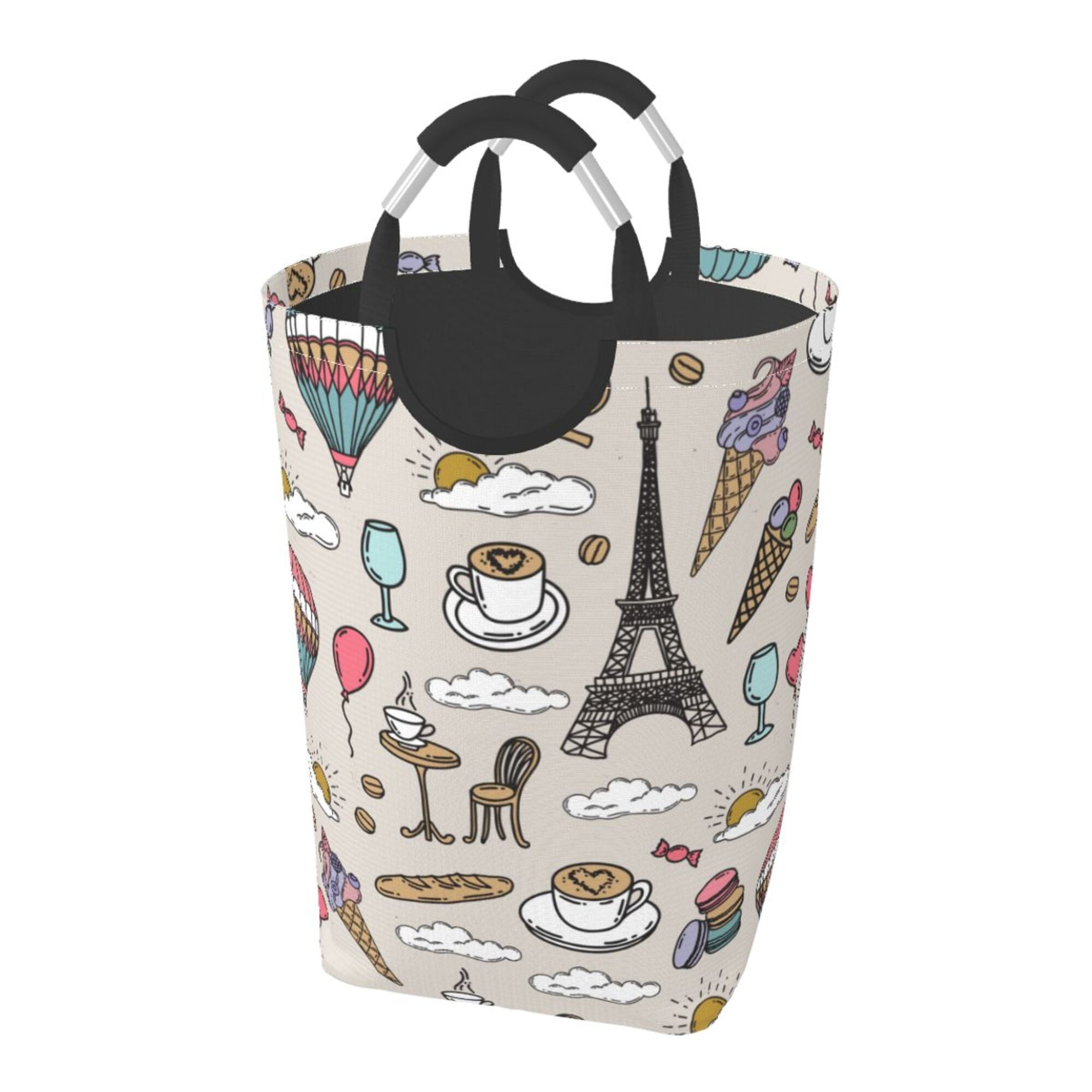 TEQUAN 50L Large Rectangular Laundry Hamper with Aluminum Handles