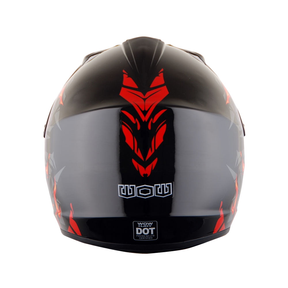 Wow! Youth Kids Motocross BMX MX ATV Dirt Bike Helmet HJOY Dragon Red, Goggles, MG Youth Red Glove Bundle