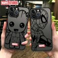 thumbnail image 2 of Funda de teléfono para Apple iPhone 11 12 13 14 16 Pro 15 Pro Max 16 Plus XR 12mini 13mini Clear Marvel Groot Spider Iron Man Studio, 2 of 5