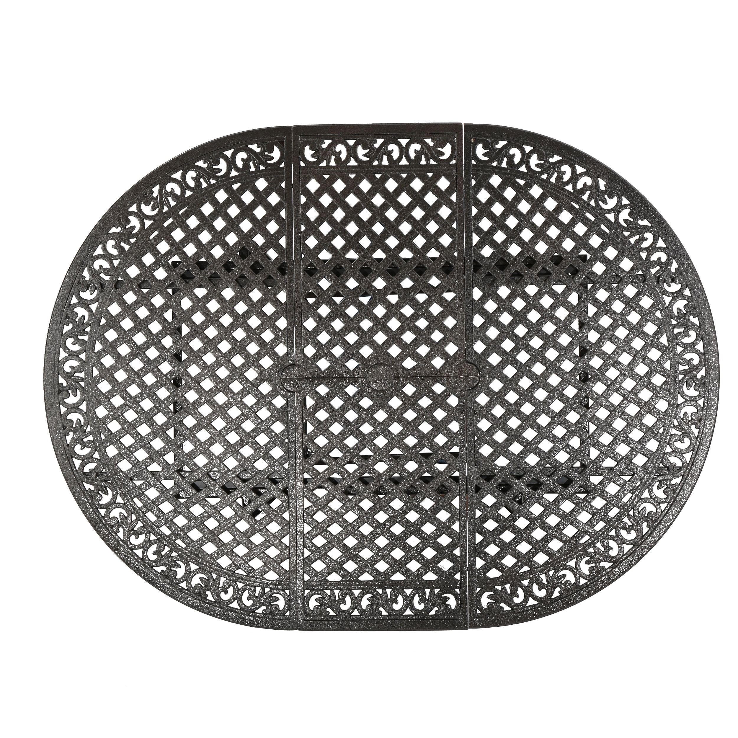 Stephano Island Outdoor Expandable Aluminum Dining Table, Hammered Bronze