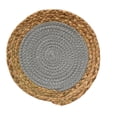 thumbnail image 1 of Matsuzay Tapete de redondo, posavasos, mantel Individual de aislamiento tejido de paja, decoración de escritorio de cocina de estilo nórdico de Mostrada línea gris claro 15cm Matsuzay HA083315-03, 1 of 6