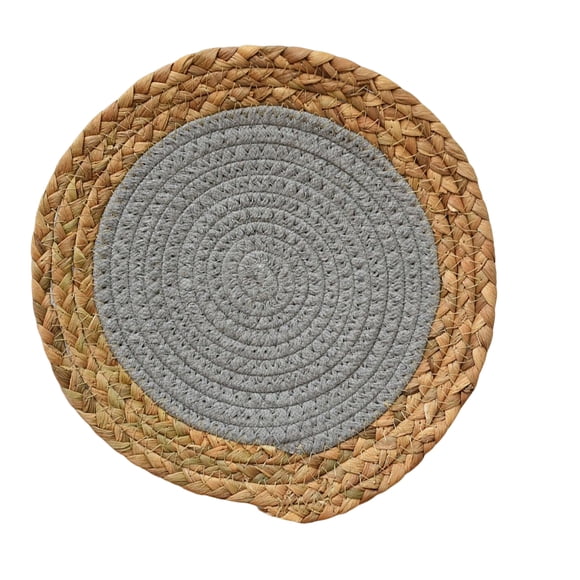 Matsuzay Tapete de redondo, posavasos, mantel de aislamiento tejido de paja, tejido hecho a mano, antideslizante, escritorio de cocina, Type2 NO2