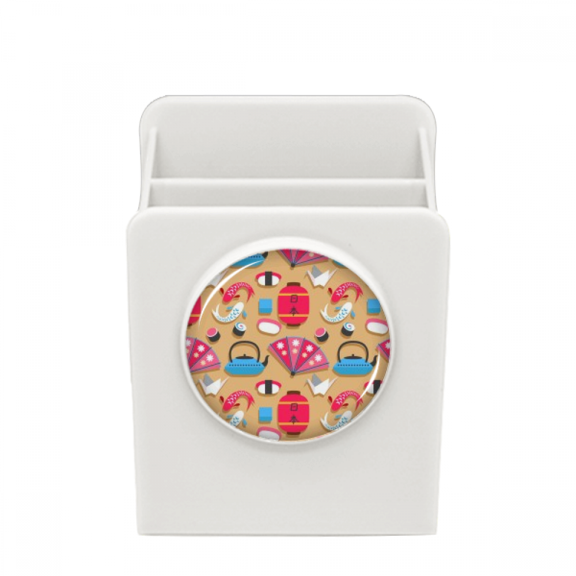 Crane Repeat JapanPattern Desk Pencil Holder Cup Pen Organizer