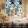thumbnail image 5 of Retro Blue Flower Swag Curtain Valance for Windows, Watercolor Floral Window Treatments Short Swag Topper for Kitchen Windows Bathroom Bedroom, 36"x45", 5 of 8