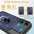 thumbnail image 6 of Elegant Choise Case with Screen Protectors for iPhone 16 Pro Max/16 Pro/16 Plus/16 Heavy Phone Cover with Ring Stand and Slide Camera Lens, Blue, 6 of 15
