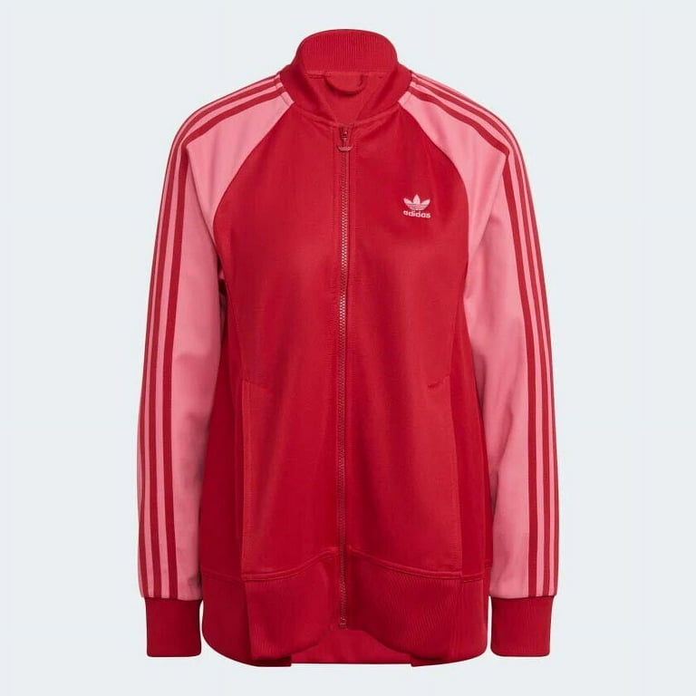 Adidas track jacket women's red hotsell