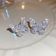 thumbnail image 3 of SmartBy 1 Pc Women Butterfly Ear Cuff Rhinestone Butterfly Clip-On Earring No Piercing Ear Wrap Jewelry Gift for Her Birthdays Parties Weddings, 3 of 7