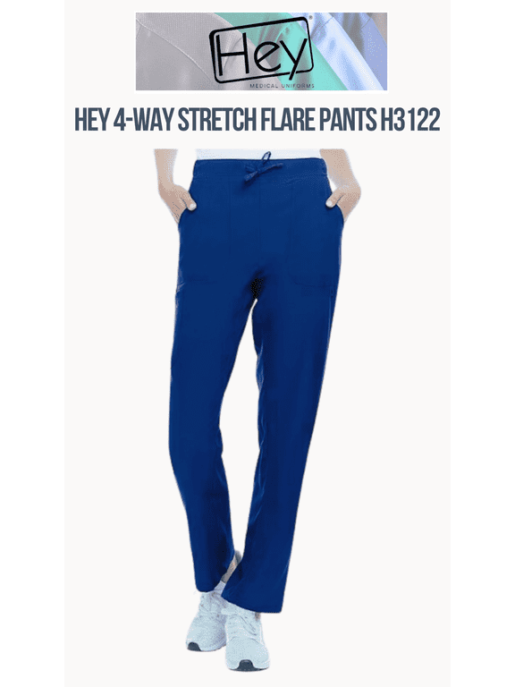 Hey Scrubs 4-Way Stretch Flare Medical Scrub Pants with Four Pockets H3122 L
