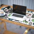 thumbnail image 3 of Long Mouse Pads for Desk,Blue Football Game Icons Pattern Desk Mats on Top Of Desks, Desk Mouse Pad Extra Large with 3mm Non-Slip Base and Stitched Edge for Gaming,Office,Work,Home 35.4"x15.7", 3 of 6