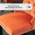 thumbnail image 5 of Velvet Upholstered Bar Stools Set of 4 with Back and Wood Legs, Metal Pulling Ring, Armless Counter Height Barstools for Kitchen Island, Pub, 5 of 8
