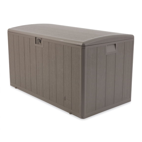 Plastic Development Group 130 Gallon Resin Outdoor Storage Deck Box, Gray