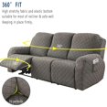 thumbnail image 6 of 8 Piece Stretch Recliner Slipcover Jacquard Recliner Loveseat Covers with Side Pocket Anti-Slip Fitted Couch Furniture Protectors with Elastic Bottom, For 3 Seater, 6 of 8