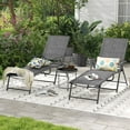thumbnail image 4 of Costway 2 Piece Patio Folding Chaise Lounge Chairs with 6-Level Backrest Reclining Chairs Grey, 4 of 9