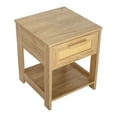 thumbnail image 3 of 2 Pcs Nightstand, Rattan Bedside Table Dresser with 2 Drawers and 2 Open Storage Shelf, Wood End Table Side Table, 3 of 8