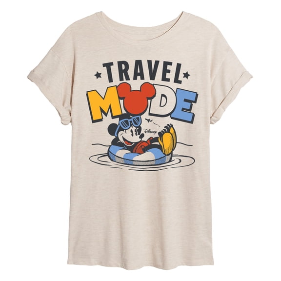 Disney - Travel Mode Mickey - Women's Oversized Graphic T-Shirt