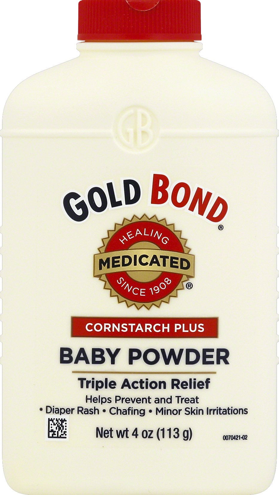 Gold Bond Cornstarch Plus Medicated Triple Action Relief Baby Powder, 4