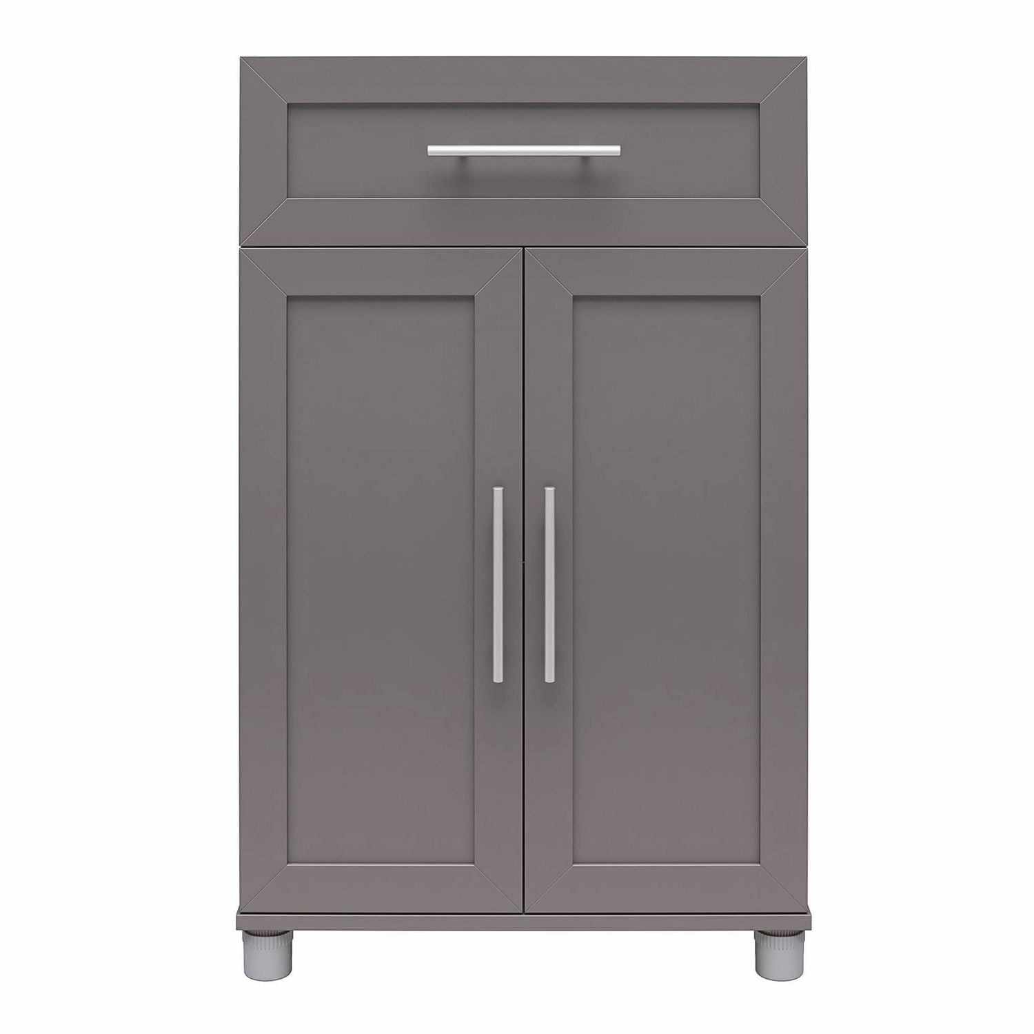 Systembuild Evolution Camberly Framed 2 Door/1 Drawer Storage Cabinet, Graphite Gray
