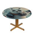 Pingxixi White Panda Round Tablecloth, Coffee Table Cloth, OilProof