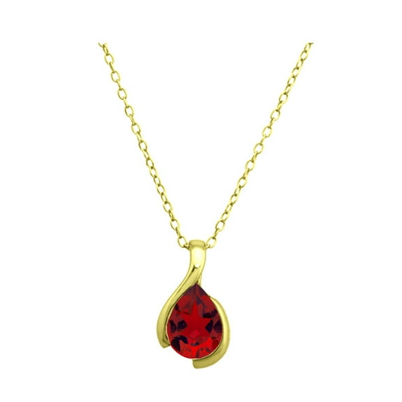 Gold Plated Over Sterling Silver Created Ruby Pendant