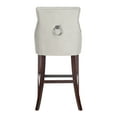 thumbnail image 3 of SAFAVIEH Eleni 30 in. H Tufted Wing Back Bar Stool with Ring, Grey, Set of 2, 3 of 13